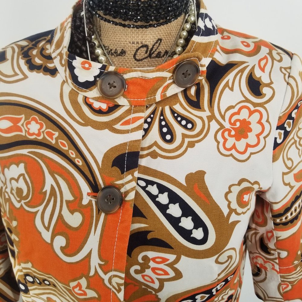 J.CREW Coppelle Paisley San Pelmo Jacket sz 6 - Picture 3 of 8